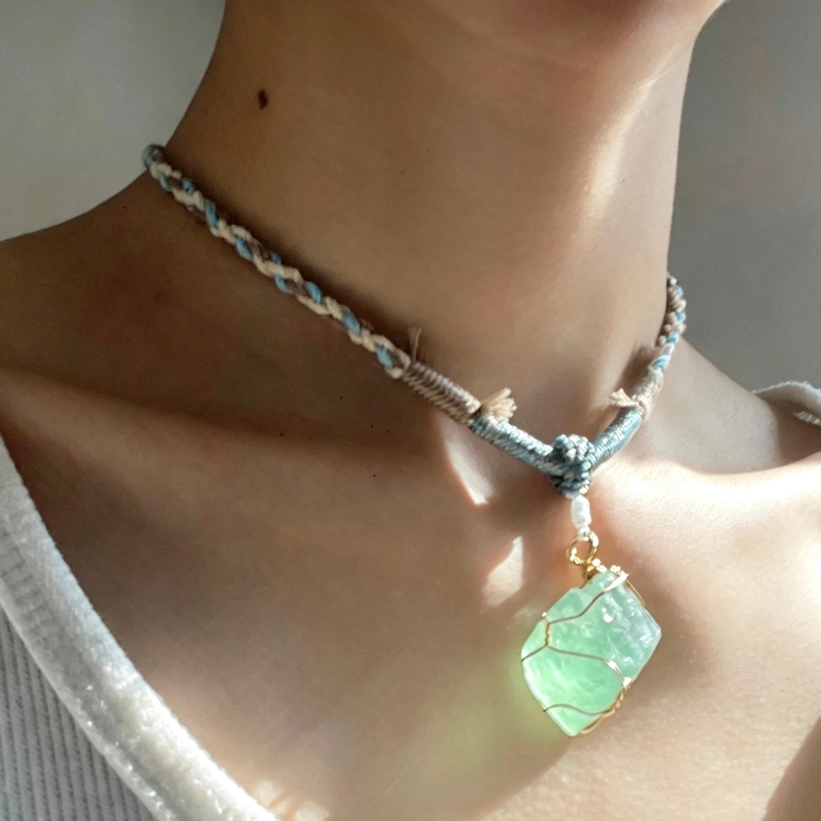 Boho Crystal Pendant Necklace
